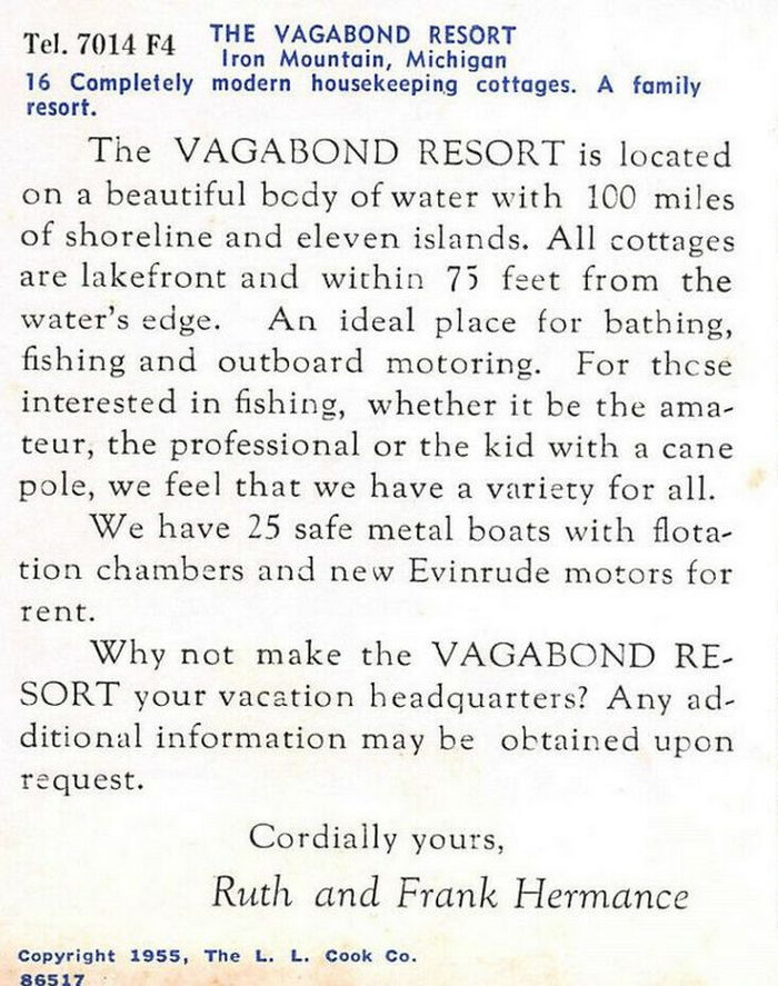 Vagabond Resort - Postcard Back